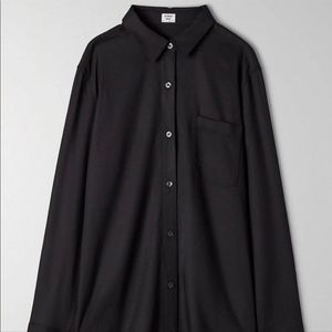 ARITZIA Sunday Best Montana Black Button Down Top XXS